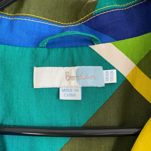 Boden Multicolor Plaid Coat - Picture 3 of 9